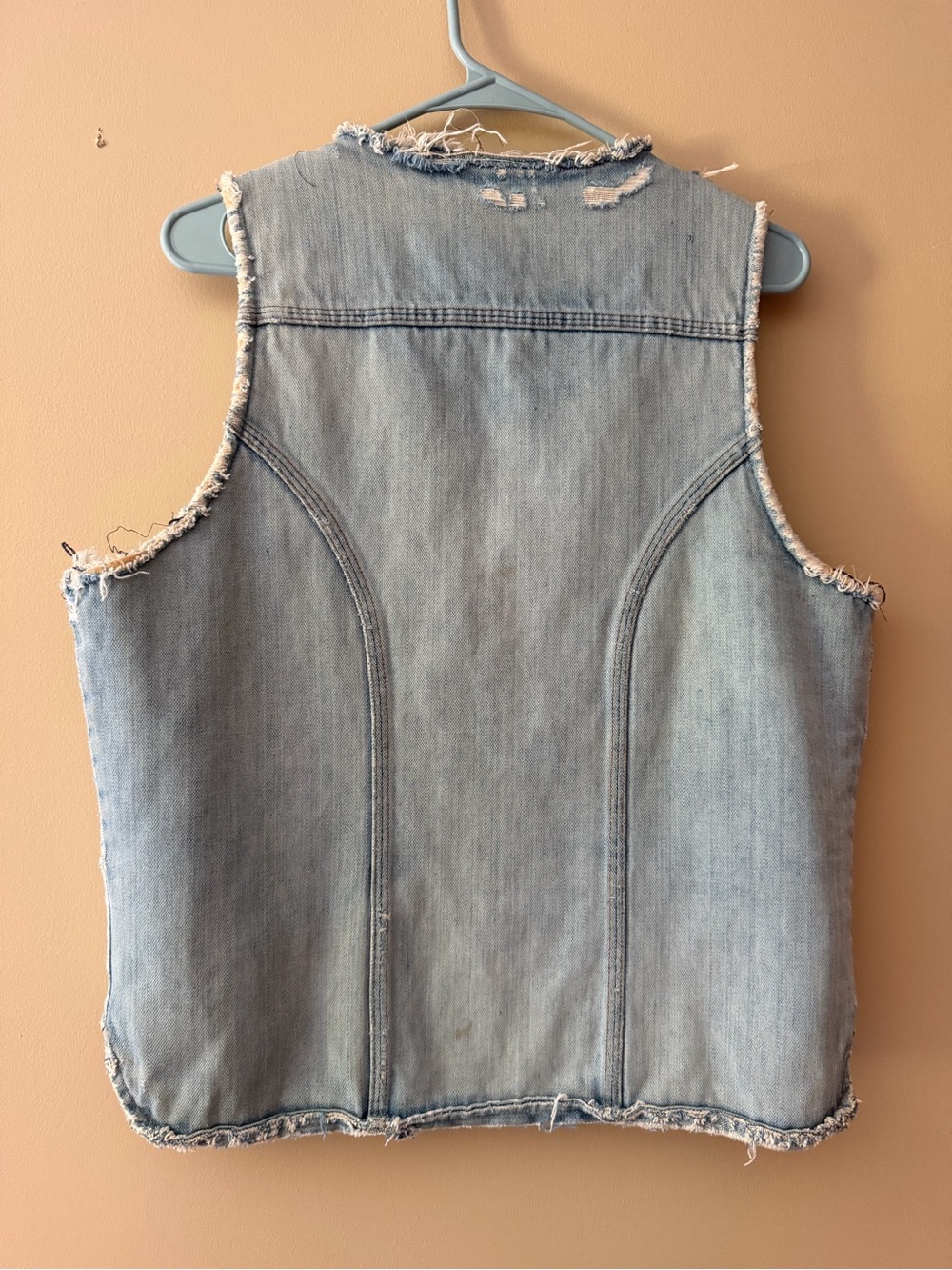 Authentic Vintage Wrangler Distressed Sherpa Denim Vest - Picture 2 of 2